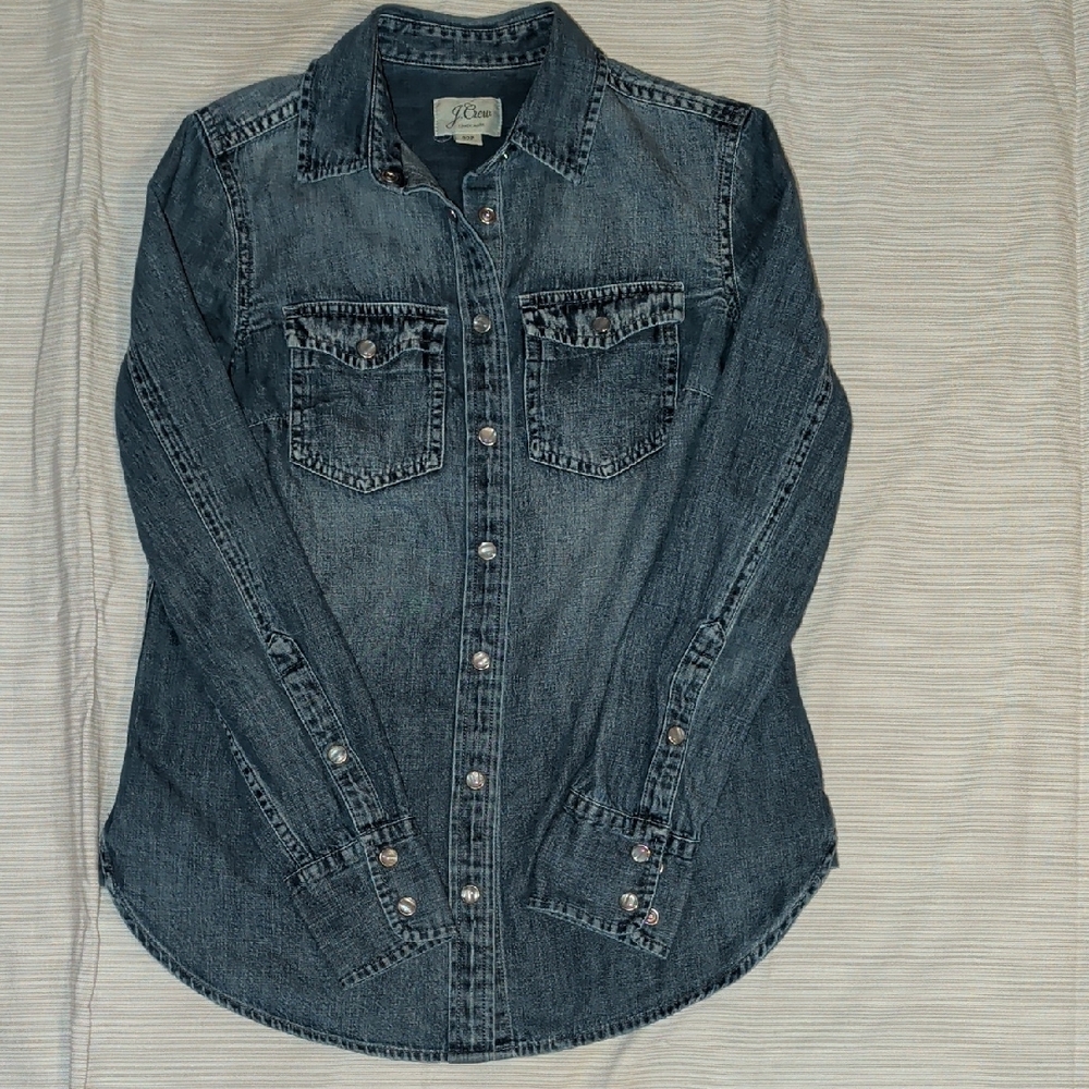 J.Crew 00P Denim Chambray Button Down Shirt